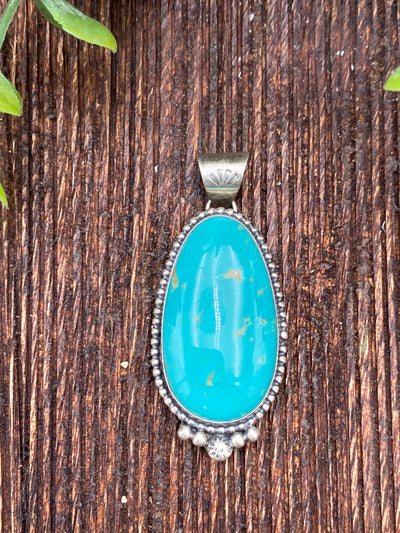 Bonner Sterling Dot Framed Turquoise Pendant