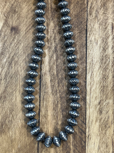 Hannah Sterling Clamshell Stamped Bead Necklace - 18"