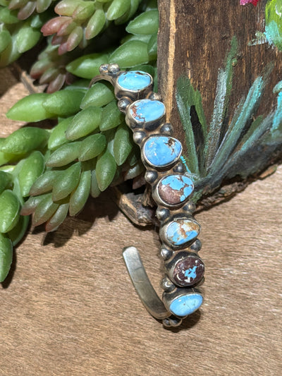Golden Hills Turquoise 7 Stone Sterling Cuff
