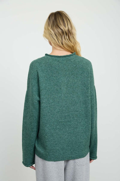 Novelty Holiday Button Henley Pullover Sweater