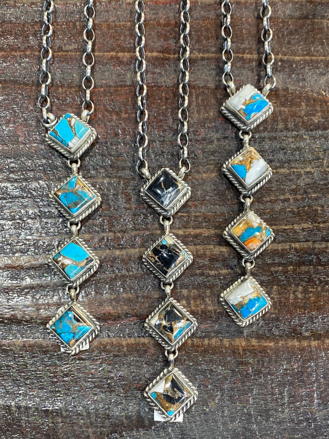 Capstone Four Square Sterling Drop Necklace - 22"