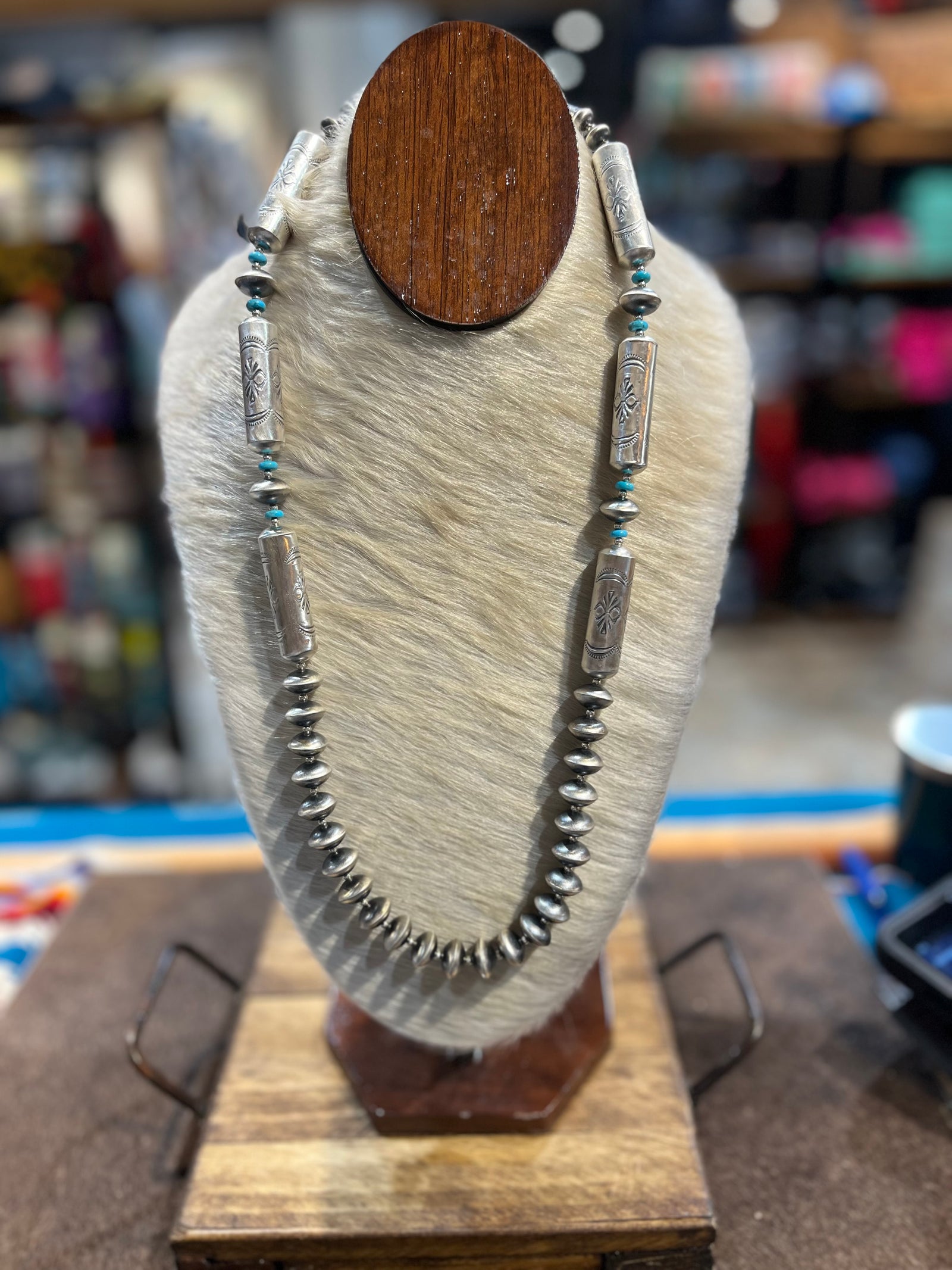 Zara Sterling Silver Barrel Bead Statement Necklace & Earrings