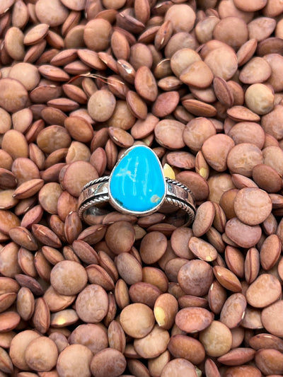 Bindy Turquoise Single Stone Sterling Ring - Size 7