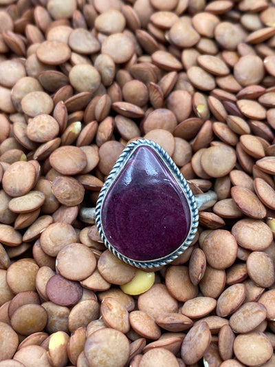 Deep Waters Sterling Single Stone Purple Spiny Ring