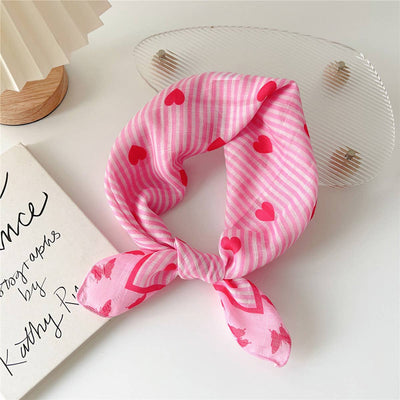 Cotton Linen Floral Square Scarf for Women_CWASC0852