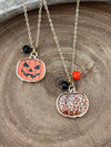 Fun in the Fall Goldtone Necklace With Pumpkin Pendant - 18"