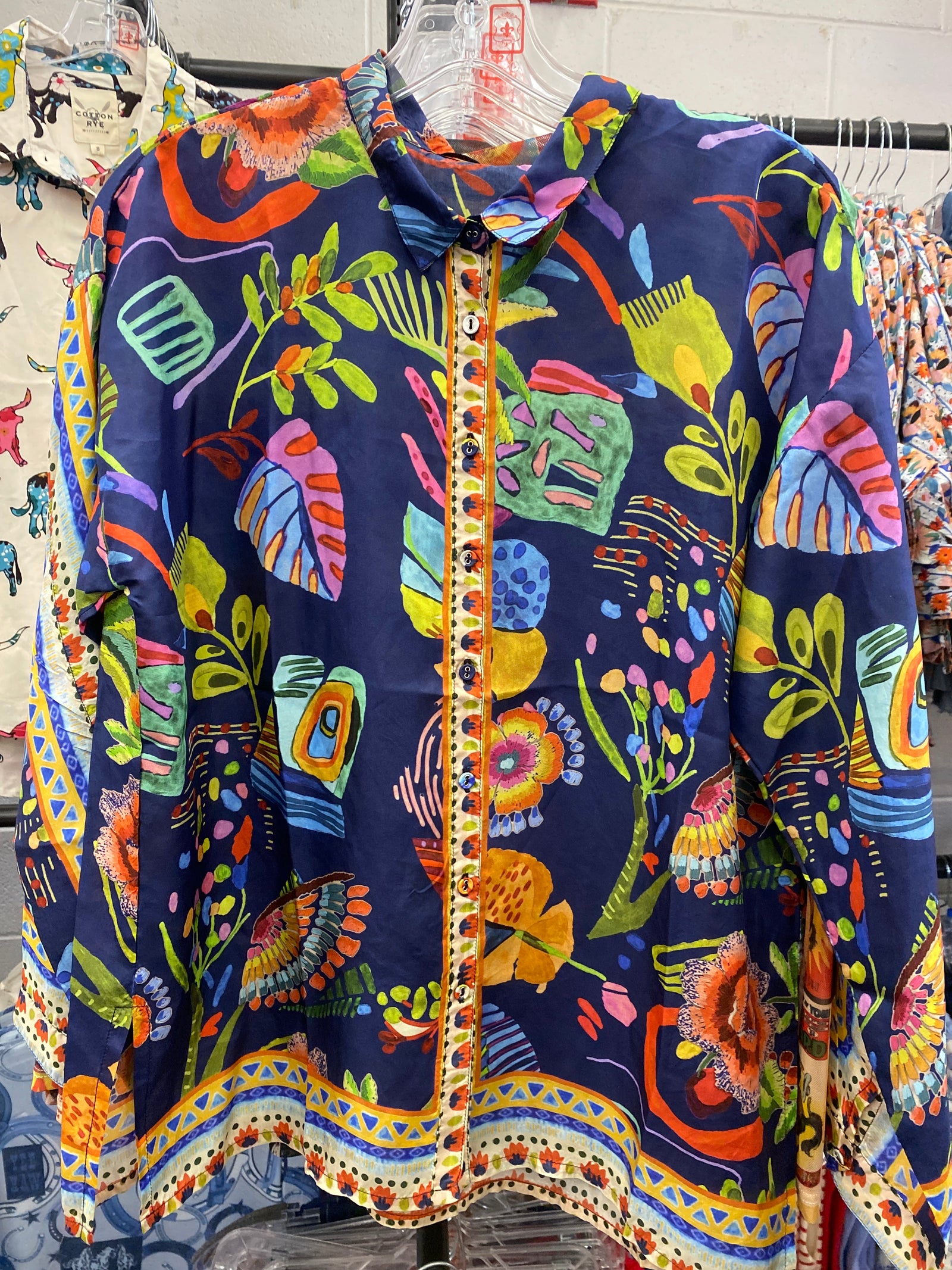 Johnny Was Audrey Oversized Shirred Back Shirt