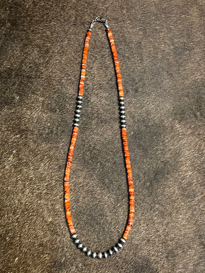 Kimberley Sterling Triple Grouping 4mm Navajo Pearl & Stone Bead Necklace - 20"