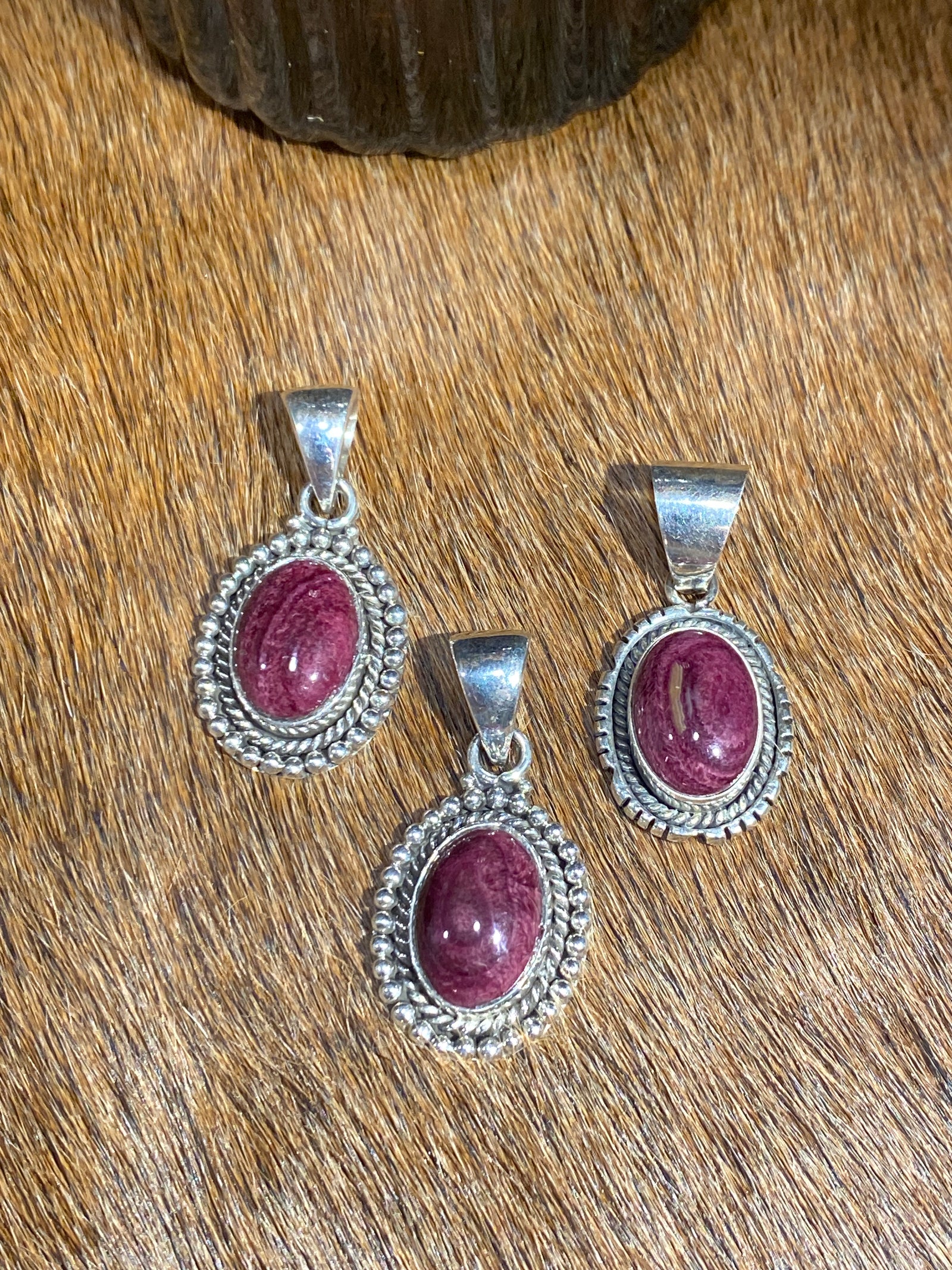 Henshaw Purple Spiny Oval Sterling Pendant