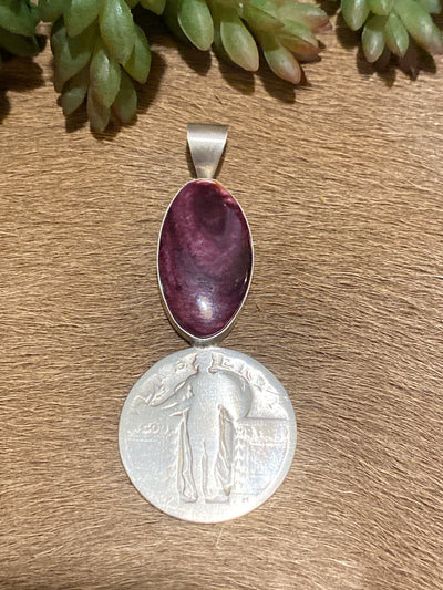 Reno Sterling Single Stone Coin Pendant