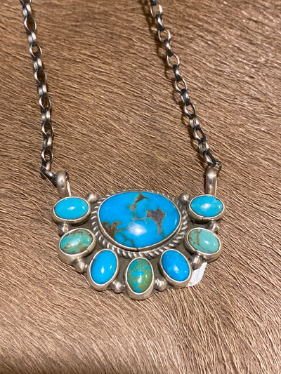 Fairmount Turquoise Half Circle Sterling Necklace