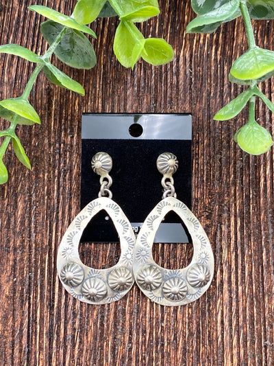 Lager Open Hammered Sterling Silver Burst Earrings