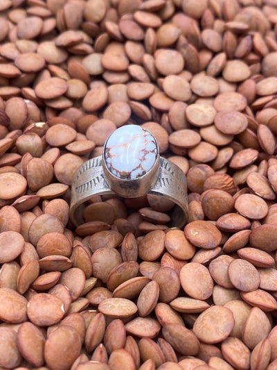 Ramon Lash Stamped Wild Horse Sterling Ring - 7.5