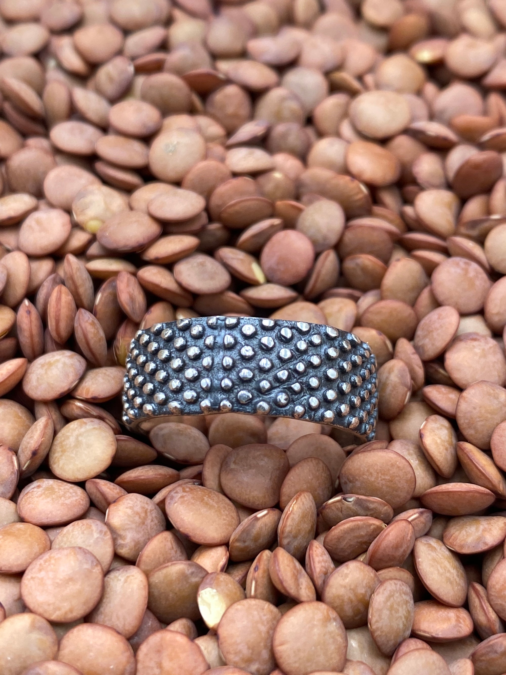 Hampton Mini Studded 8mm wide Eternity Band - Size 8.5