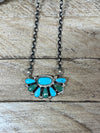 Badlands Half Fan Cluster Turquoise Necklace