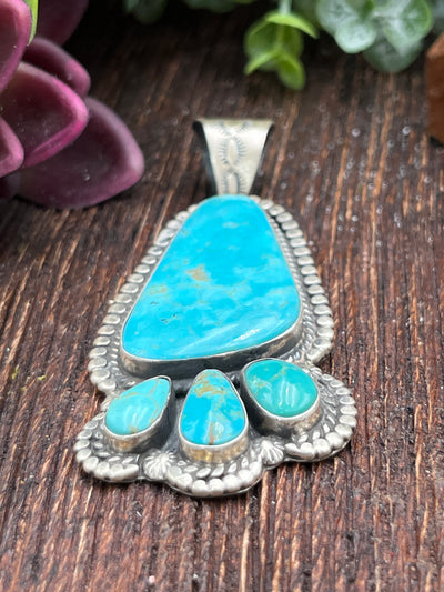 Cider 4 Stone Turquoise Footprint Pendant
