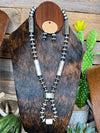 Lakota Sterling Silver Barrel & Saucer Bead Necklace & Earring Set