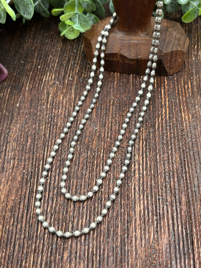 Lissa Sterling Oval Bead Necklace
