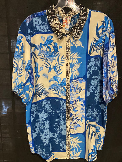 Johnny Was Steph Button Up- Blue Stitch