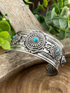 Cameron Stamped Fashion Concho Cuff - Turquoise