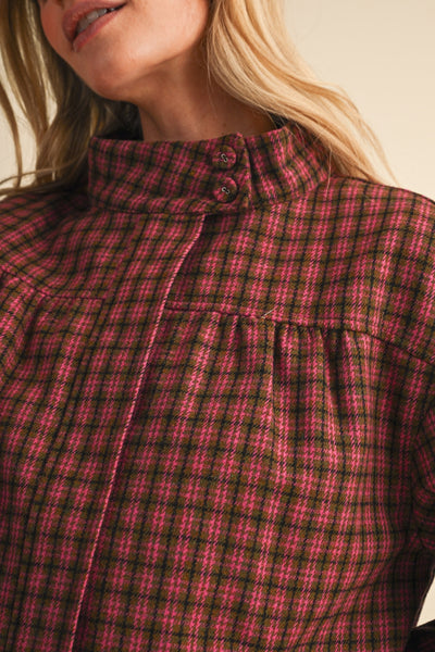 Plaid Bubble Hem Jacket