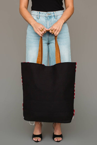Navy Candy Cane Tote
