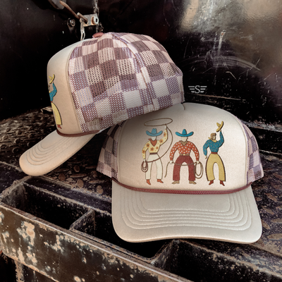 Neutral Vintage Cowboy Magna Pony® Mesh Foam Trucker Hat