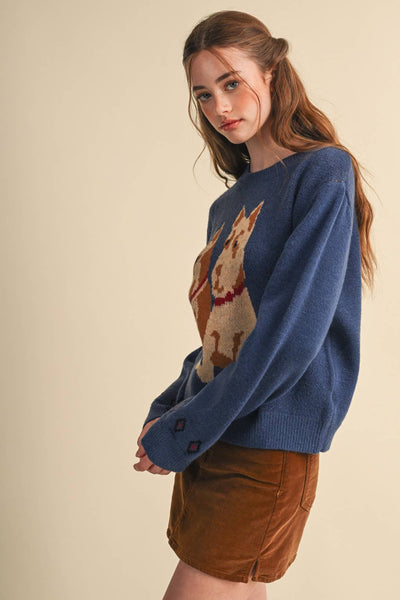 Navy Dog Sweater