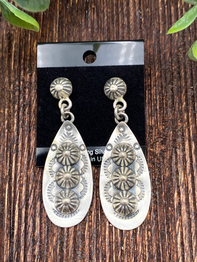 Hager Hammered Sterling Silver Burst Earrings