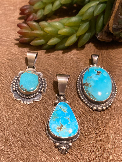 Echo Heights Sterling Framed Turquoise Pendant