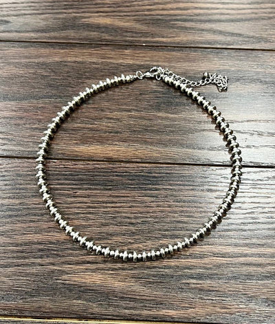 Kona Fashion Silver Saucer Bead Necklace - 20"