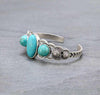 Lyne Fashion Stamped Silver Concho 3 Stone Cuff - Turquoise