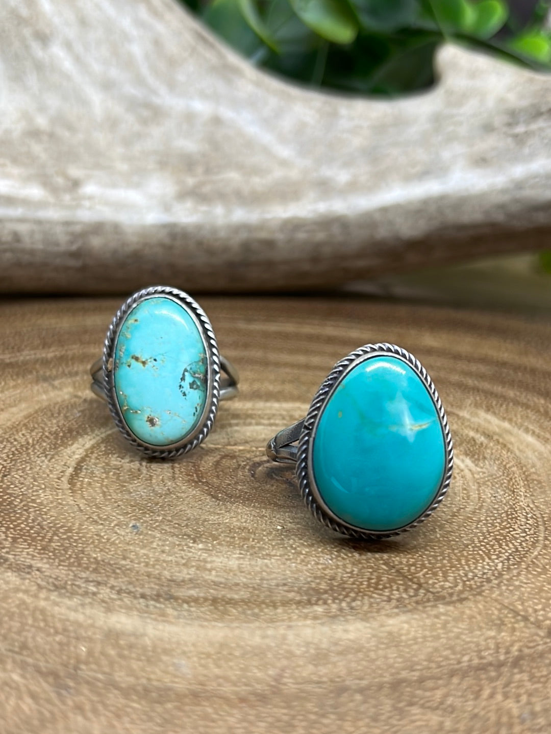 Stella Sterling Roped Turquoise Ring