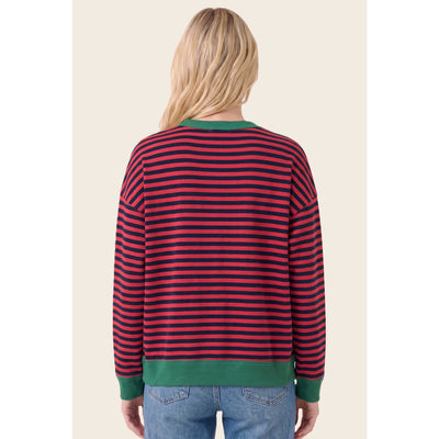 Eclipse Color Trim Striped Sweatshirt
