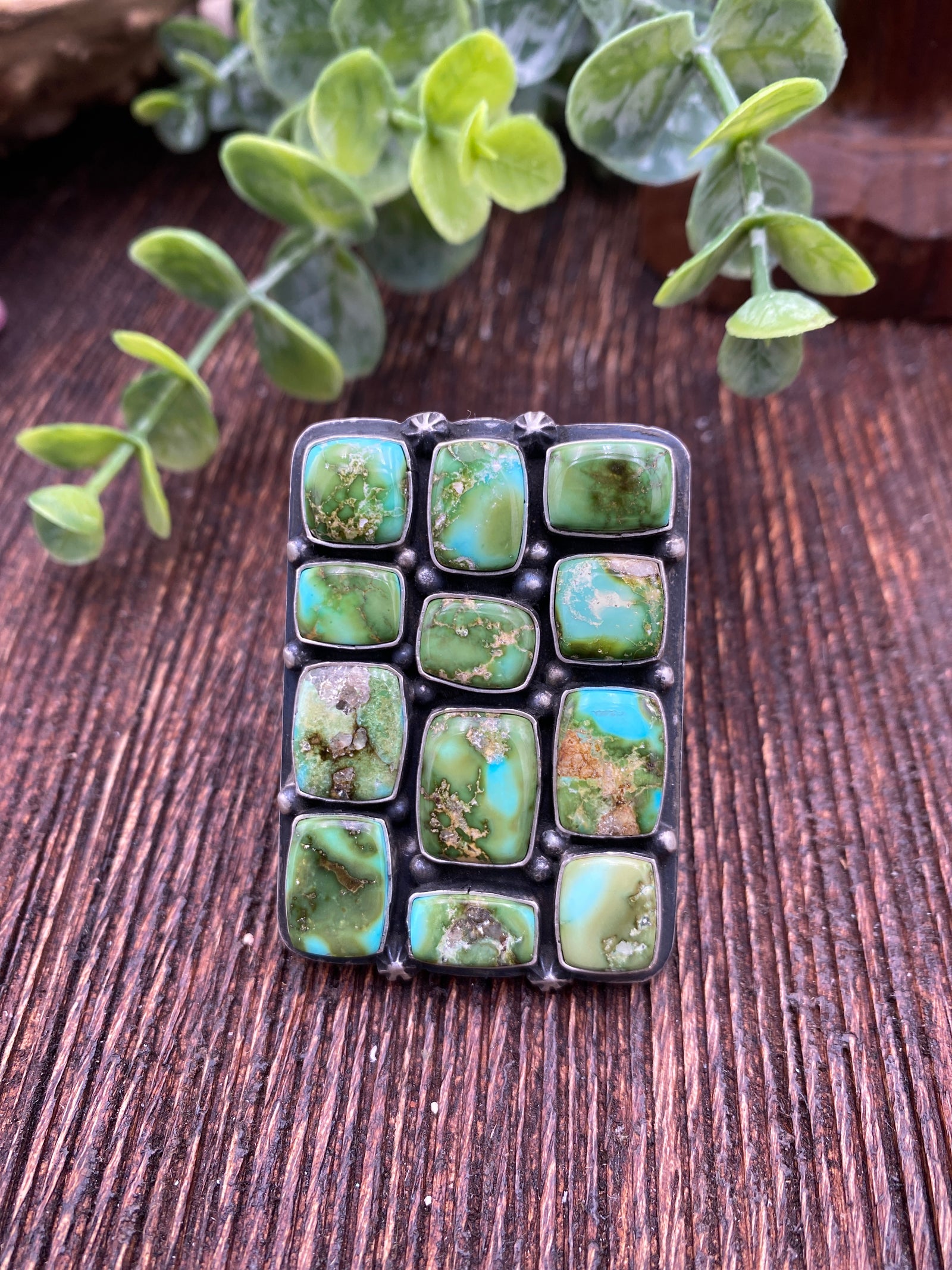 Oster Sonoran Gold Rectangle Block Cluster Ring - Adjustable