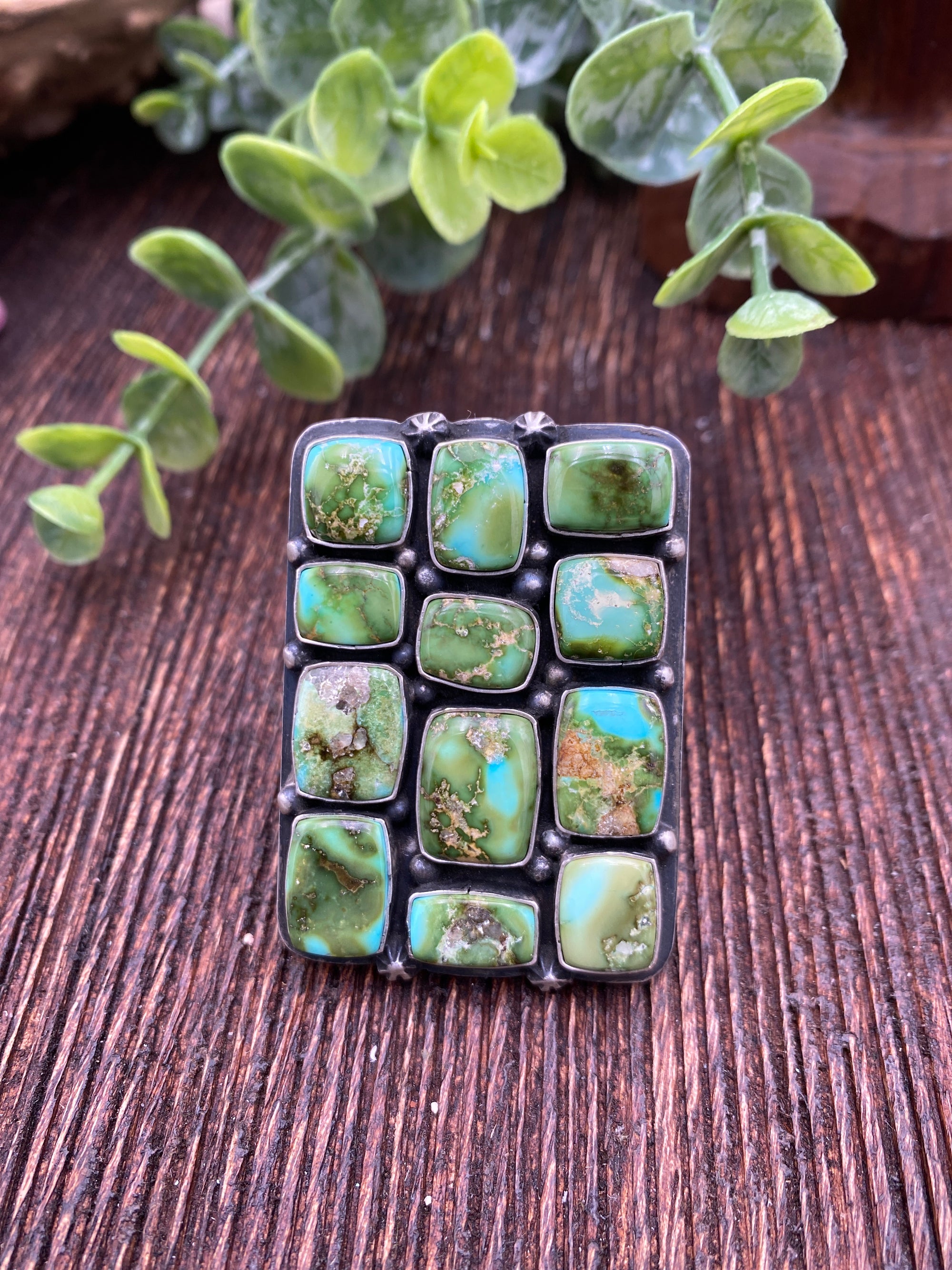 Oster Sonoran Gold Rectangle Block Cluster Ring - Adjustable