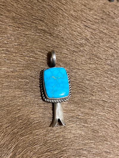 Parker Turquoise Flute Blossom Sterling Pendant