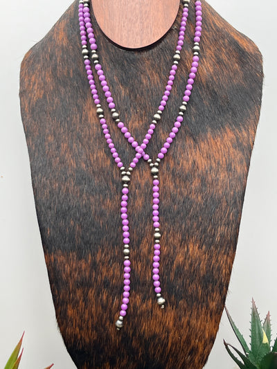 Purple Desert Varied Navajo Sterling Necklaces - 18"