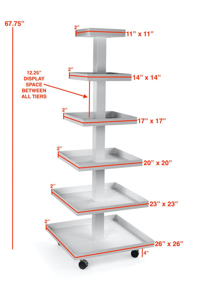 Square Multi-Tiered Displays: Black / 3 Tier
