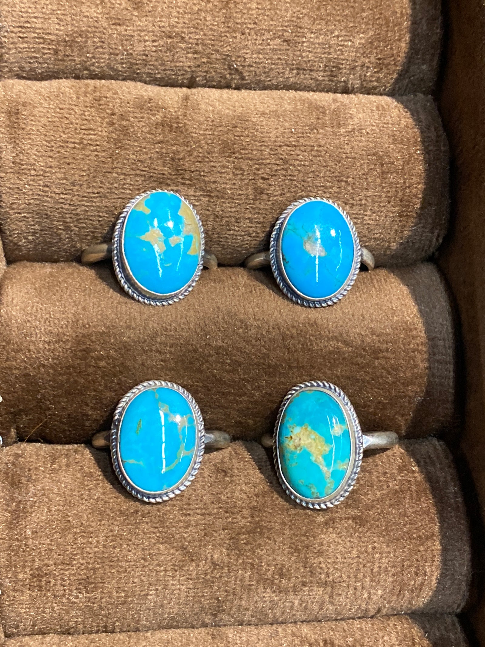 Piece of Cake Sterling Roped Turquoise Ring - 9