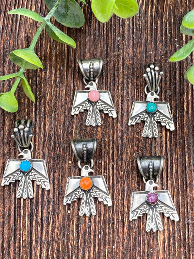 Hansen Native Thunderbird Sterling Silver Pendant Stone Center