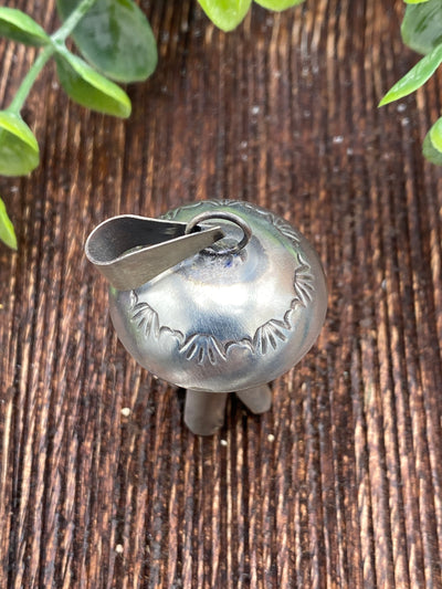 Presidio Large Stamped Sterling Flute Blossom Pendant - 2.5"