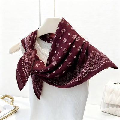 Paisley Herringbone Pattern Silk Scarf