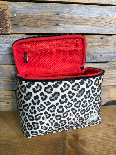 Neoprene Small Train Case- Machine Washable Cosmetic Bag
