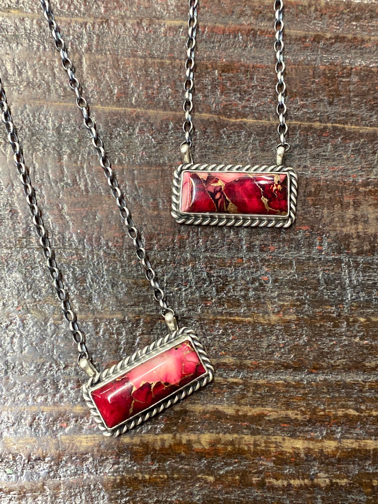 Bayleigh Sterling Roped Bar Necklace - 1" Stone