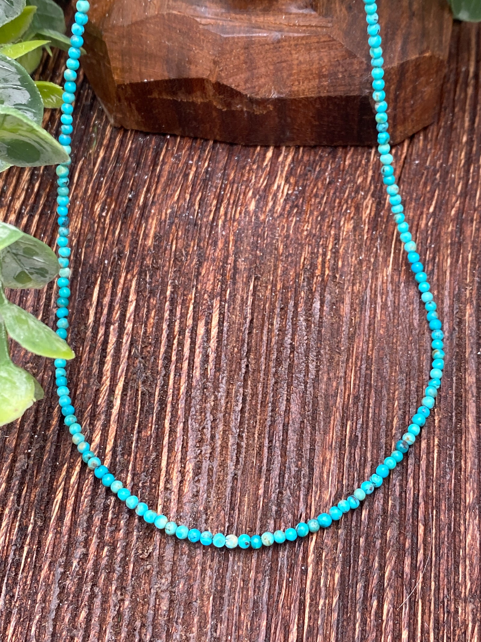 Aegan Kingman Turquoise BB Necklace - 17"