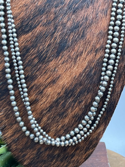 Triple Strand Sterling Necklace
