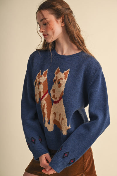 Navy Dog Sweater
