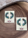 Crescent Stone Turquoise Earrings - 1.15"