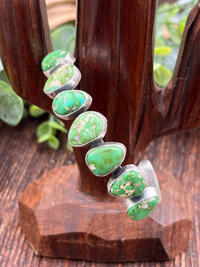 Davidson Turquoise 7 Teardrop Stone Sterling Cuff